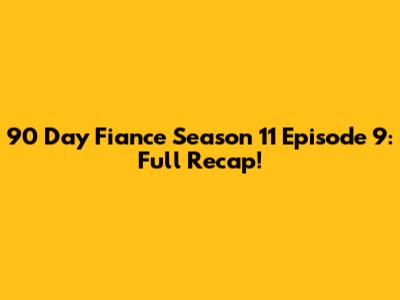 90 Day Fiance Season 11 Episode 9: Full Recap!