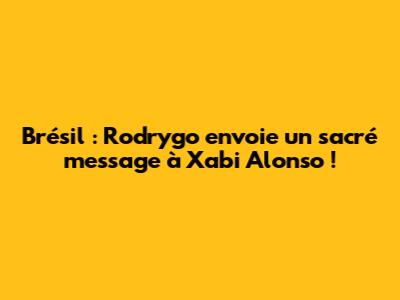 Brésil : Rodrygo envoie un sacré message à Xabi Alonso !