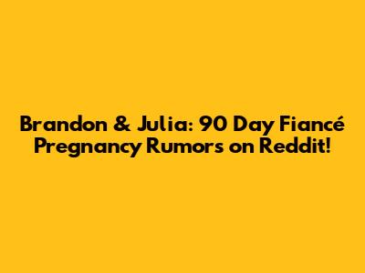 Brandon & Julia: 90 Day Fiancé Pregnancy Rumors on Reddit!