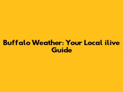 Buffalo Weather: Your Local ilive Guide