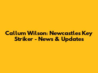Callum Wilson: Newcastle's Key Striker - News & Updates