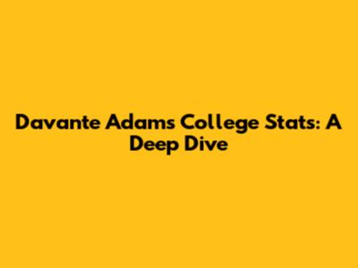 Davante Adams' College Stats: A Deep Dive