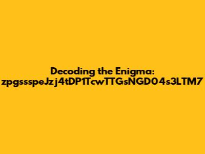Decoding the Enigma: zpgssspeJzj4tDP1TcwTTGsNGD04s3LTM7