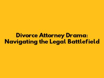 Divorce Attorney Drama: Navigating the Legal Battlefield