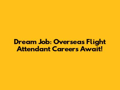Dream Job: Overseas Flight Attendant Careers Await!