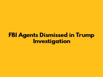 FBI Agents Dismissed in Trump Investigation