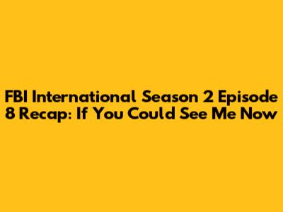 FBI International Season 2 Episode 8 Recap: "If You Could See Me Now"