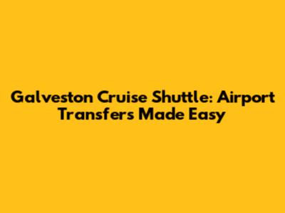 Galveston Cruise Shuttle: Airport Transfers Made Easy