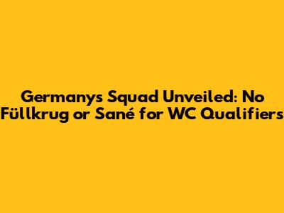 Germany's Squad Unveiled: No Füllkrug or Sané for WC Qualifiers