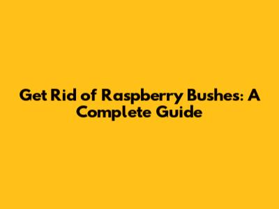 Get Rid of Raspberry Bushes: A Complete Guide