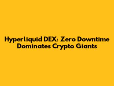 Hyperliquid DEX: Zero Downtime Dominates Crypto Giants