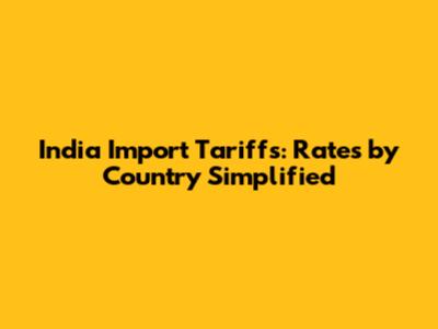 India Import Tariffs: Rates by Country Simplified