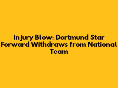 Injury Blow: Dortmund Star Forward Withdraws from National Team