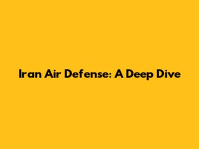 Iran Air Defense: A Deep Dive