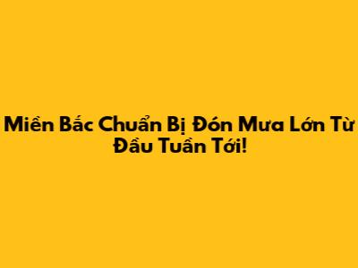 Miền Bắc Chuẩn Bị Đón Mưa Lớn Từ Đầu Tuần Tới!