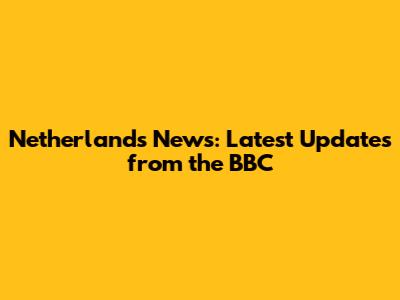 Netherlands News: Latest Updates from the BBC