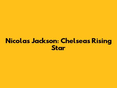 Nicolas Jackson: Chelsea's Rising Star