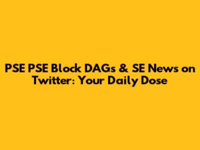 PSE PSE Block DAGs & SE News on Twitter: Your Daily Dose