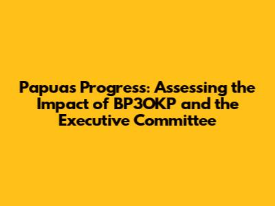 Papua's Progress: Assessing the Impact of BP3OKP and the Executive Committee