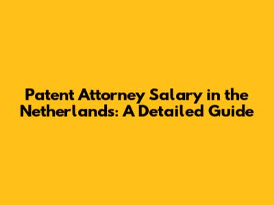 Patent Attorney Salary in the Netherlands: A Detailed Guide