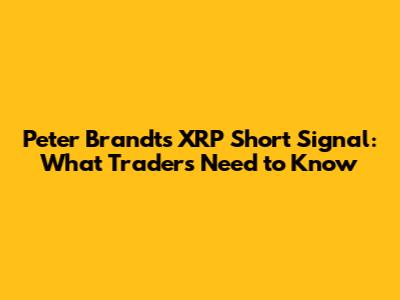 Peter Brandt's XRP Short Signal: What Traders Need to Know