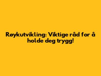 Røykutvikling: Viktige råd for å holde deg trygg!