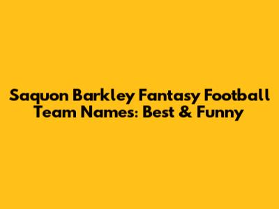 Saquon Barkley Fantasy Football Team Names: Best & Funny