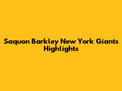 Saquon Barkley New York Giants Highlights