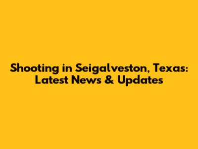 Shooting in Seigalveston, Texas: Latest News & Updates