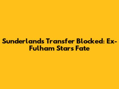Sunderland's Transfer Blocked: Ex-Fulham Star's Fate