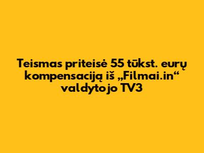 Teismas priteisė 55 tūkst. eurų kompensaciją iš „Filmai.in“ valdytojo TV3