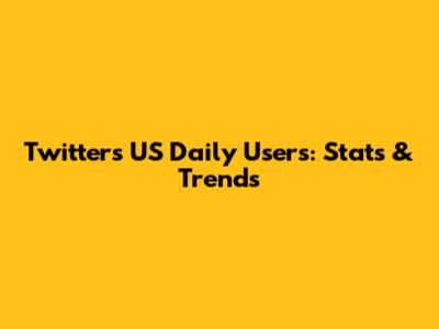 Twitter's US Daily Users: Stats & Trends