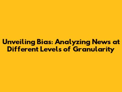 Unveiling Bias: Analyzing News at Different Levels of Granularity