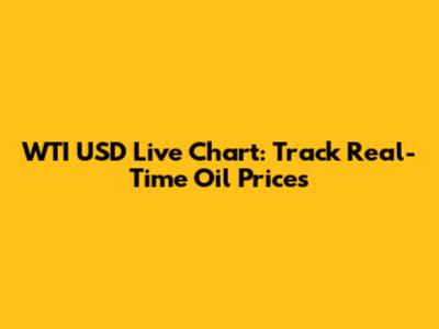 WTI USD Live Chart: Track Real-Time Oil Prices