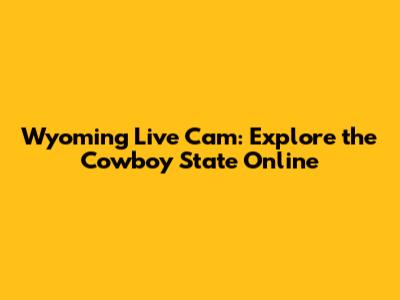 Wyoming Live Cam: Explore the Cowboy State Online