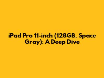 iPad Pro 11-inch (128GB, Space Gray): A Deep Dive